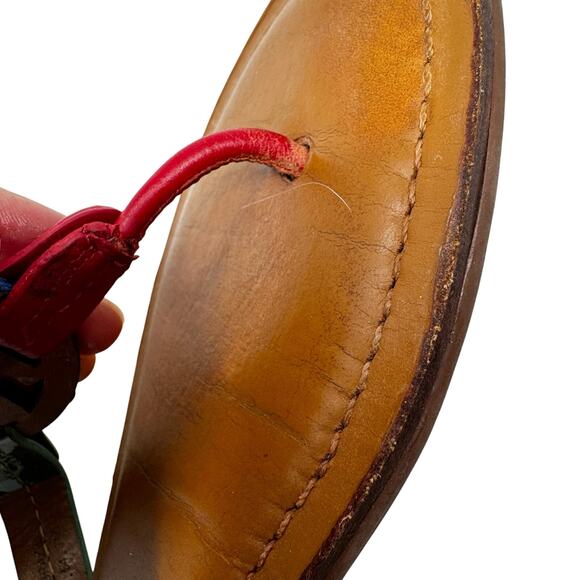 Tory Burch Colorblock Miller Sandals Size 7 Multicolor Logo Thong Flats Shoes - Picture 8 of 11